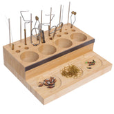 Kylebooker Angler Fly Tying Fishing Kit Tool Organizer - Wooden Fly Fishing Desk for 12 Fly Fishing Tools - Store Fly Tying Materials, Scissors, Bobbin, Thread